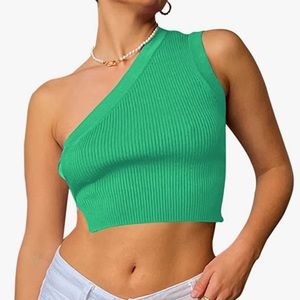 Green backless crop top
